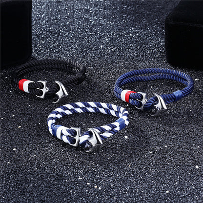 Bracelet de survie homme en paracorde avec ancre marine
