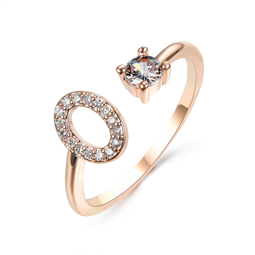 Adjustable 26 Initial Letter Ring – Elegant Fashion Jewelry for Women
