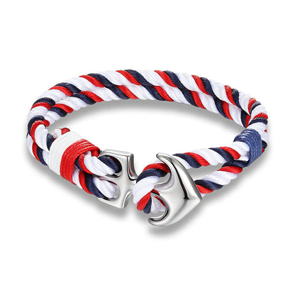 Bracelet de survie homme en paracorde avec ancre marine