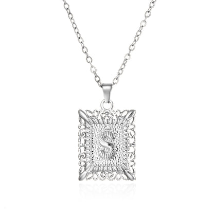 Initial Letter Necklace – Stainless Steel Alphabet Pendant