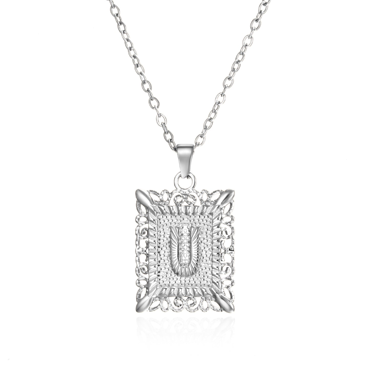 Initial Letter Necklace – Stainless Steel Alphabet Pendant