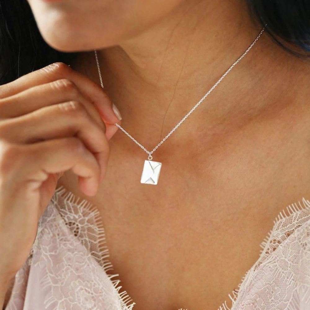 Custom Love Letter Envelope Pendant Necklace – Προσωποποιημένο Κολιέ Love Letter