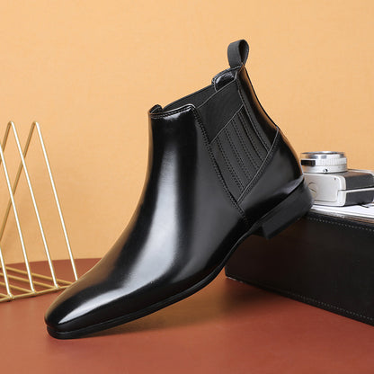 Pointed Toe Chelsea-Style Boots for Men – British Fashion Business Formal Leather Shoes