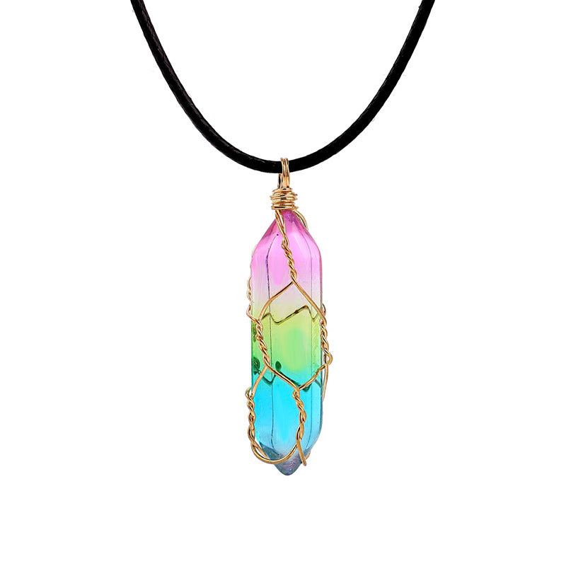 Women's Transparent Geometric Crystal Necklace – Elegant Diamond Style Jewelry
