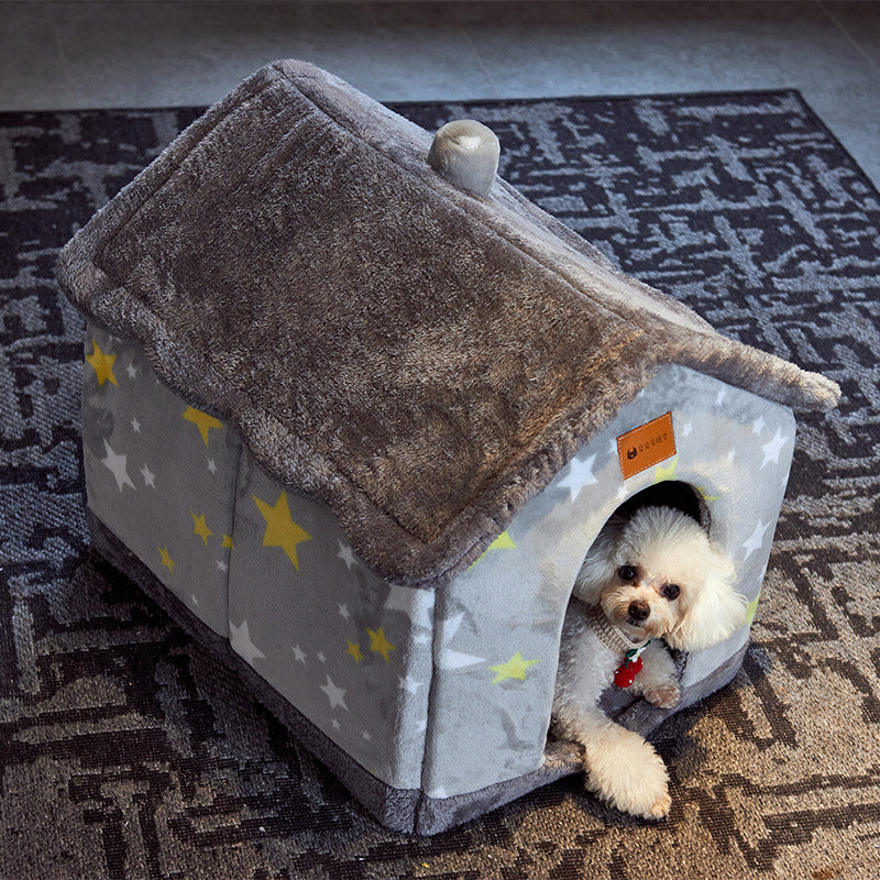 Foldable Dog House Winter Pet Nest – Ζεστό Κρεβατάκι Cave για Κατοικίδια
