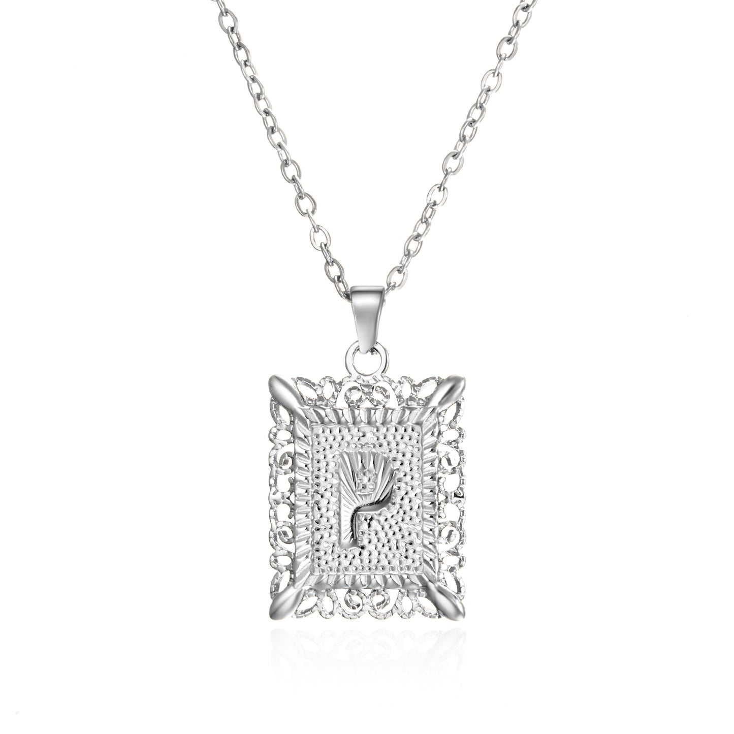 Initial Letter Necklace – Stainless Steel Alphabet Pendant