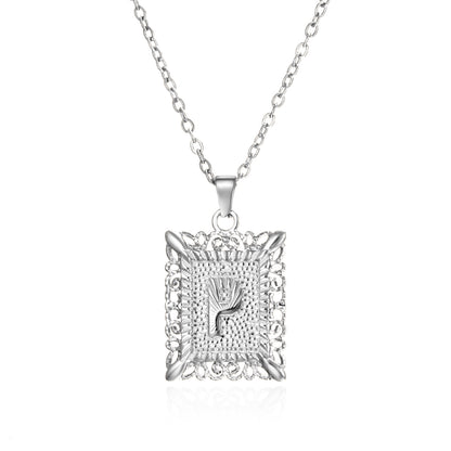 Initial Letter Necklace – Stainless Steel Alphabet Pendant