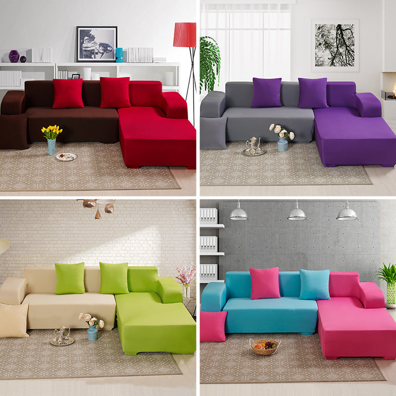 Modern Solid Color Lamb Wool Sofa Cover – Plush Anti-Slip Sofa Protector