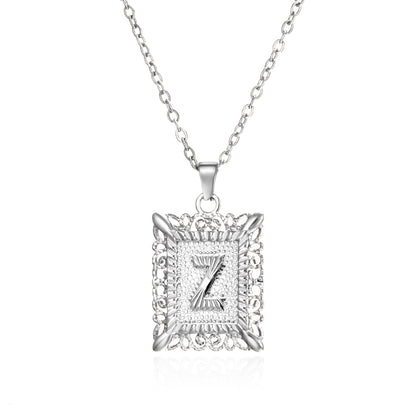 Initial Letter Necklace – Stainless Steel Alphabet Pendant