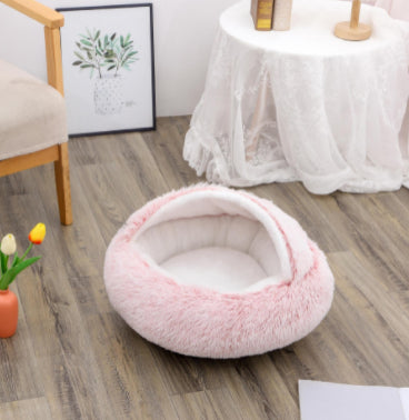 2 In 1 Dog & Cat Bed – Ζεστό Plush Κρεβάτι Κατοικιδίων για Χειμώνα