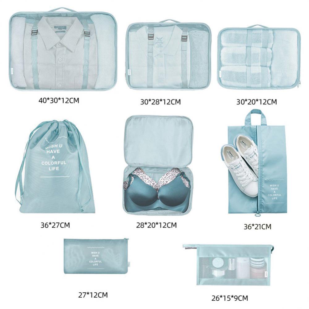 8-Piece Travel Packing Cube Set – Luggage Divider & Organizer Bags