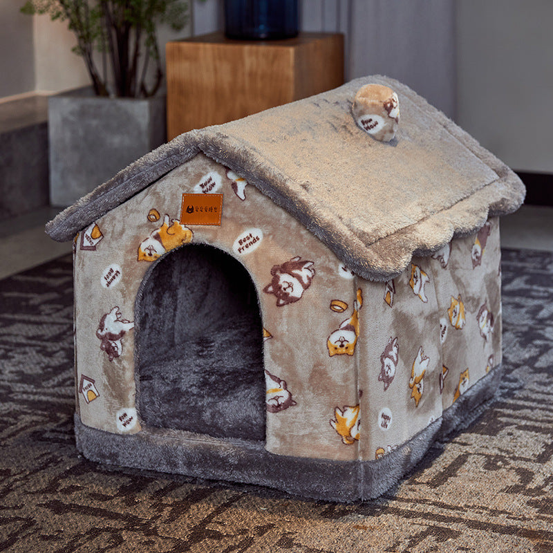 Foldable Dog House Winter Pet Nest – Ζεστό Κρεβατάκι Cave για Κατοικίδια