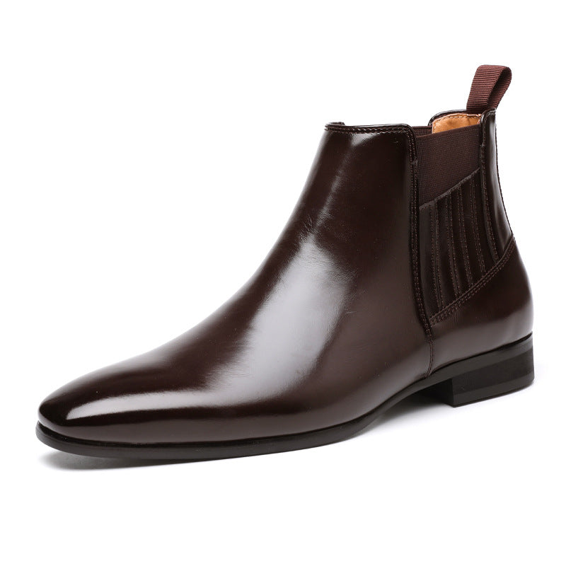 Pointed Toe Chelsea-Style Boots for Men – British Fashion Business Formal Leather Shoes
