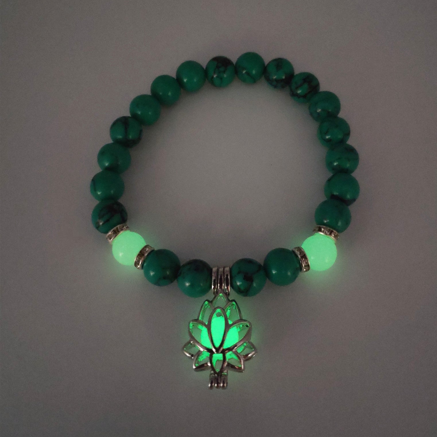 Energy Luminous Lotus Bracelet – Φωσφορίζον Ενεργειακό Βραχιόλι Lotus με Φυσικές Πέτρες