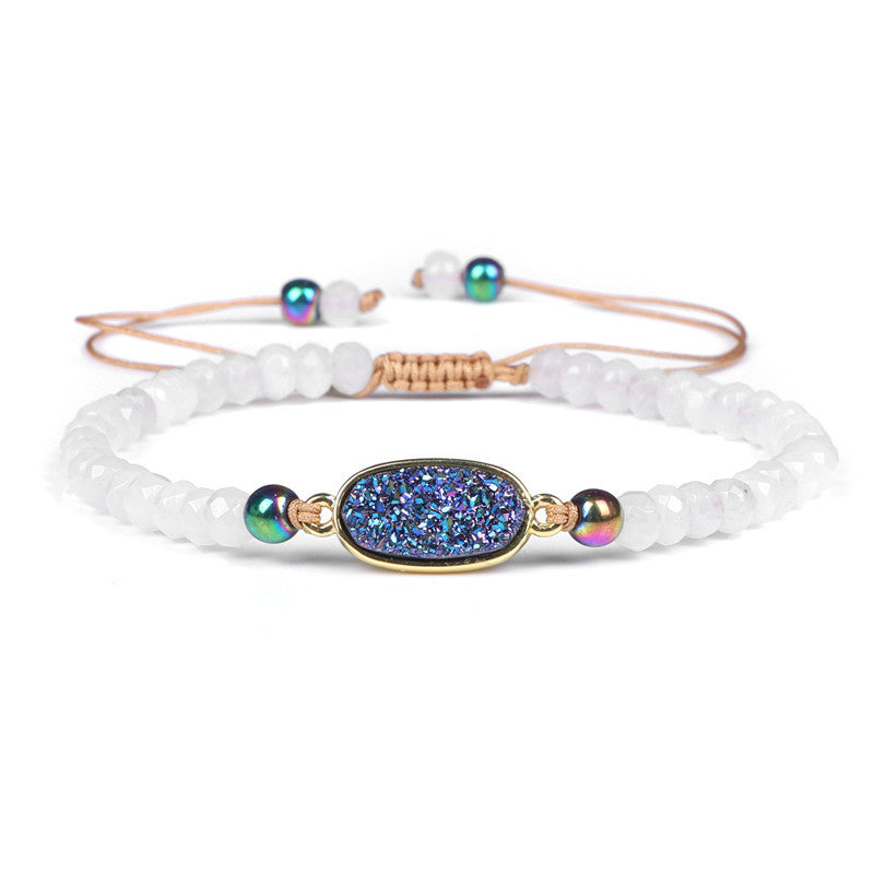 Natural Stone Woven Bracelet – Χειροποίητο Βραχιόλι με Φυσικές Πέτρες Quartz & Agate