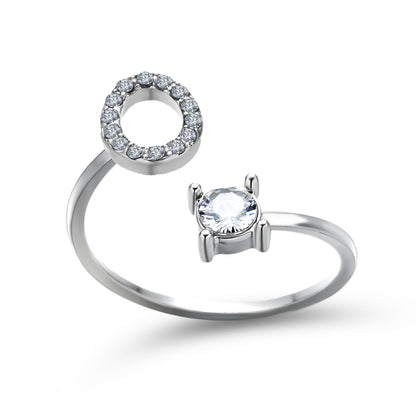 Adjustable 26 Initial Letter Ring – Elegant Fashion Jewelry for Women
