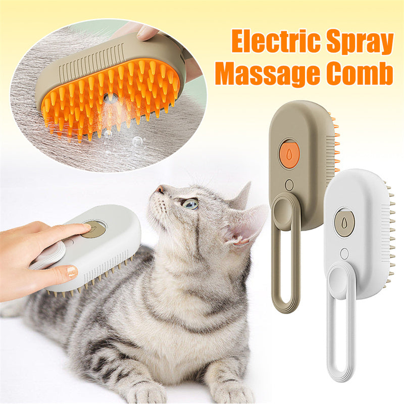 Cat Steam Brush 3-in-1 – Ηλεκτρική Βούρτσα Περιποίησης για Γάτες & Σκύλους