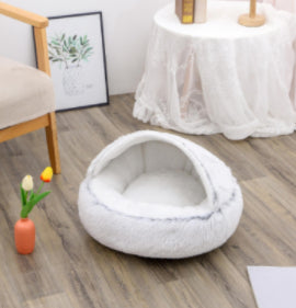 2 In 1 Dog & Cat Bed – Ζεστό Plush Κρεβάτι Κατοικιδίων για Χειμώνα
