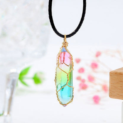 Women's Transparent Geometric Crystal Necklace – Elegant Diamond Style Jewelry