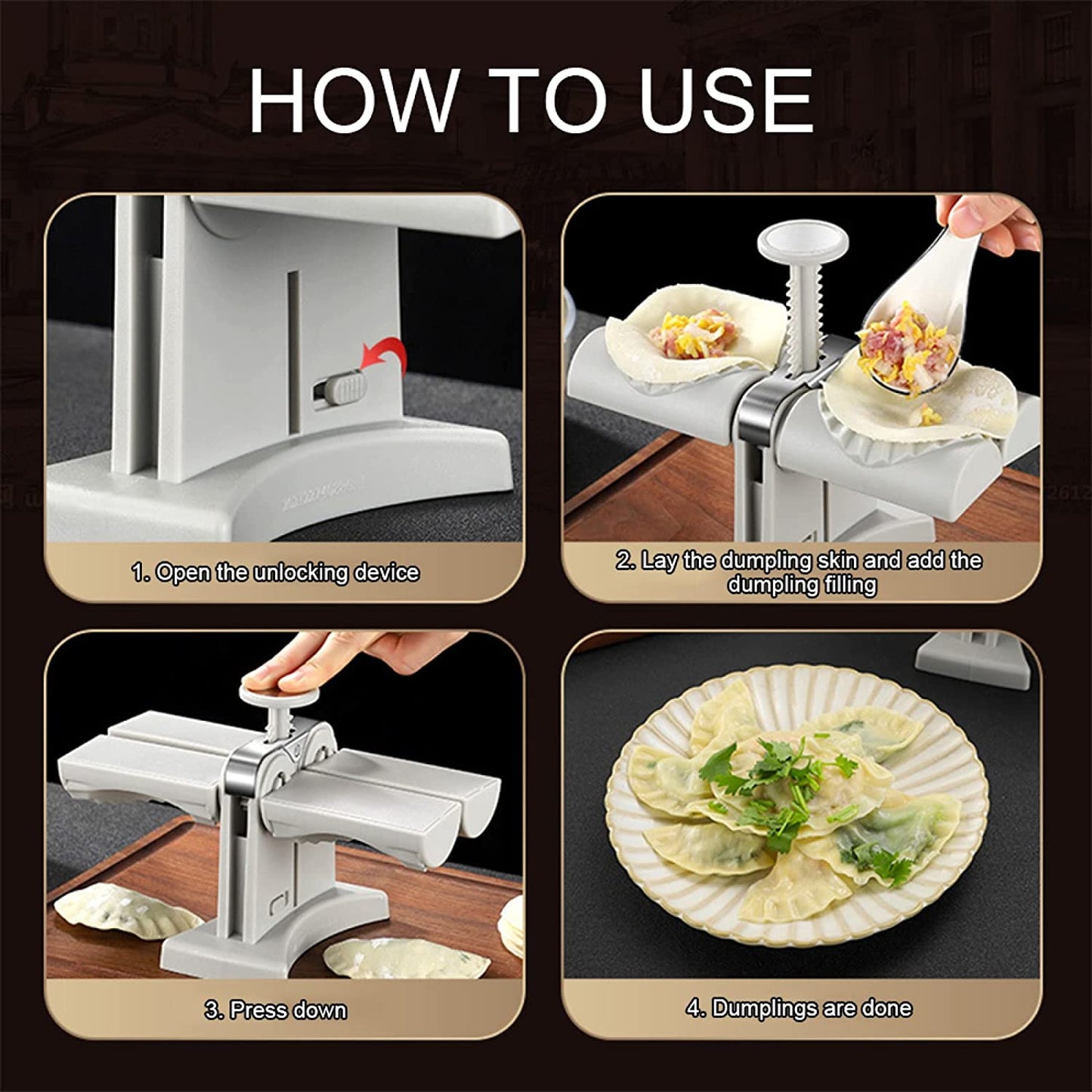 Double Head Dumpling Maker Manual Press Dumpling Mold Kitchen Tool