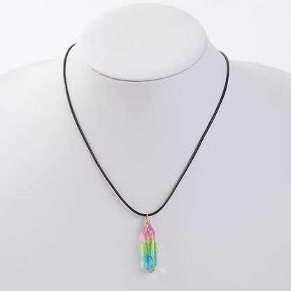 Women's Transparent Geometric Crystal Necklace – Elegant Diamond Style Jewelry