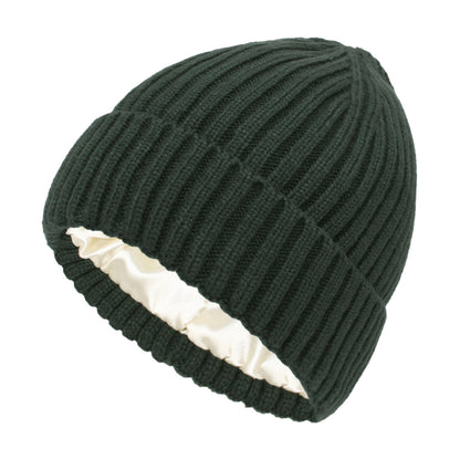 Satin Warm All-matching Slipover Knitted Hat