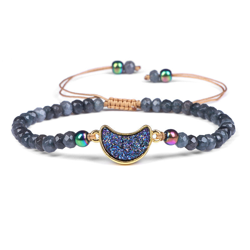 Natural Stone Woven Bracelet – Χειροποίητο Βραχιόλι με Φυσικές Πέτρες Quartz & Agate