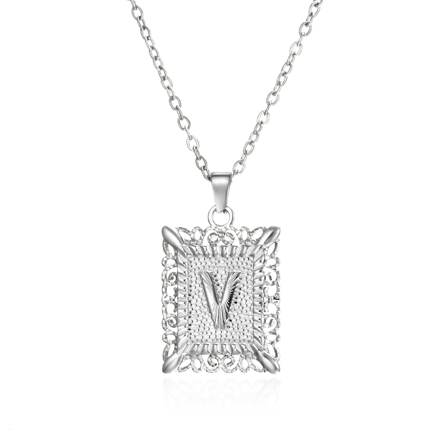 Initial Letter Necklace – Stainless Steel Alphabet Pendant
