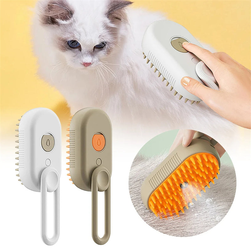 Cat Steam Brush 3-in-1 – Ηλεκτρική Βούρτσα Περιποίησης για Γάτες & Σκύλους