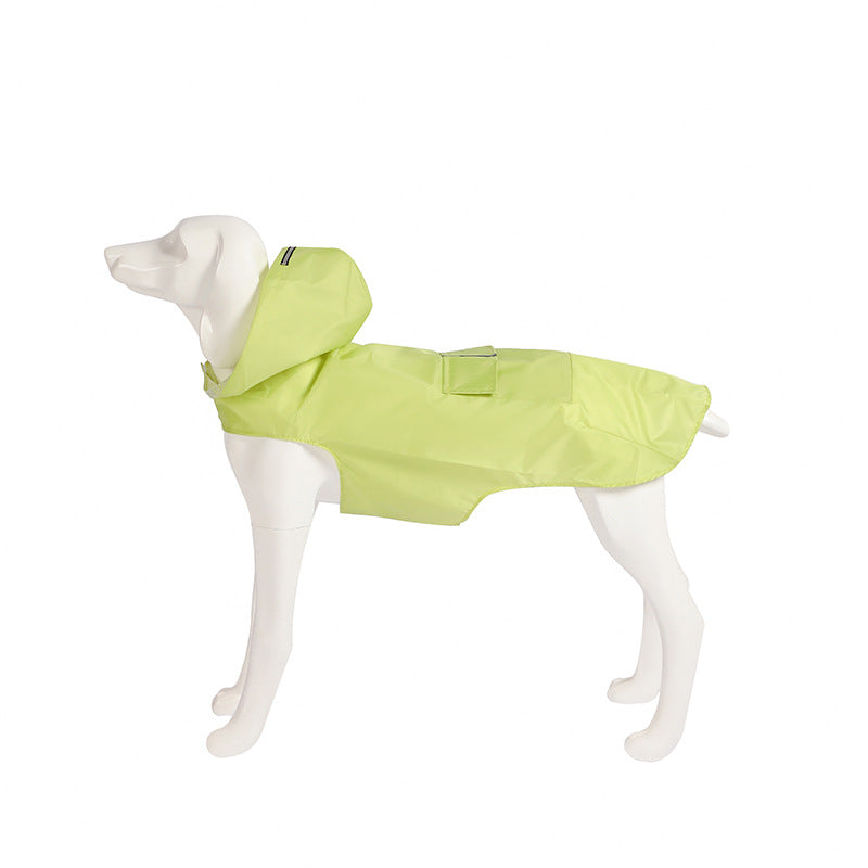 Reflective Large Dog Windproof Hooded Raincoat
