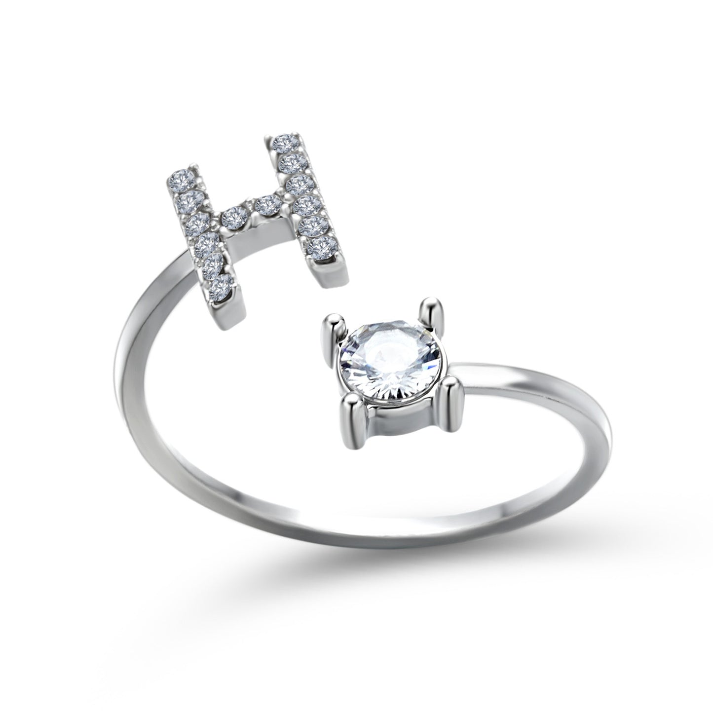 Adjustable 26 Initial Letter Ring – Elegant Fashion Jewelry for Women
