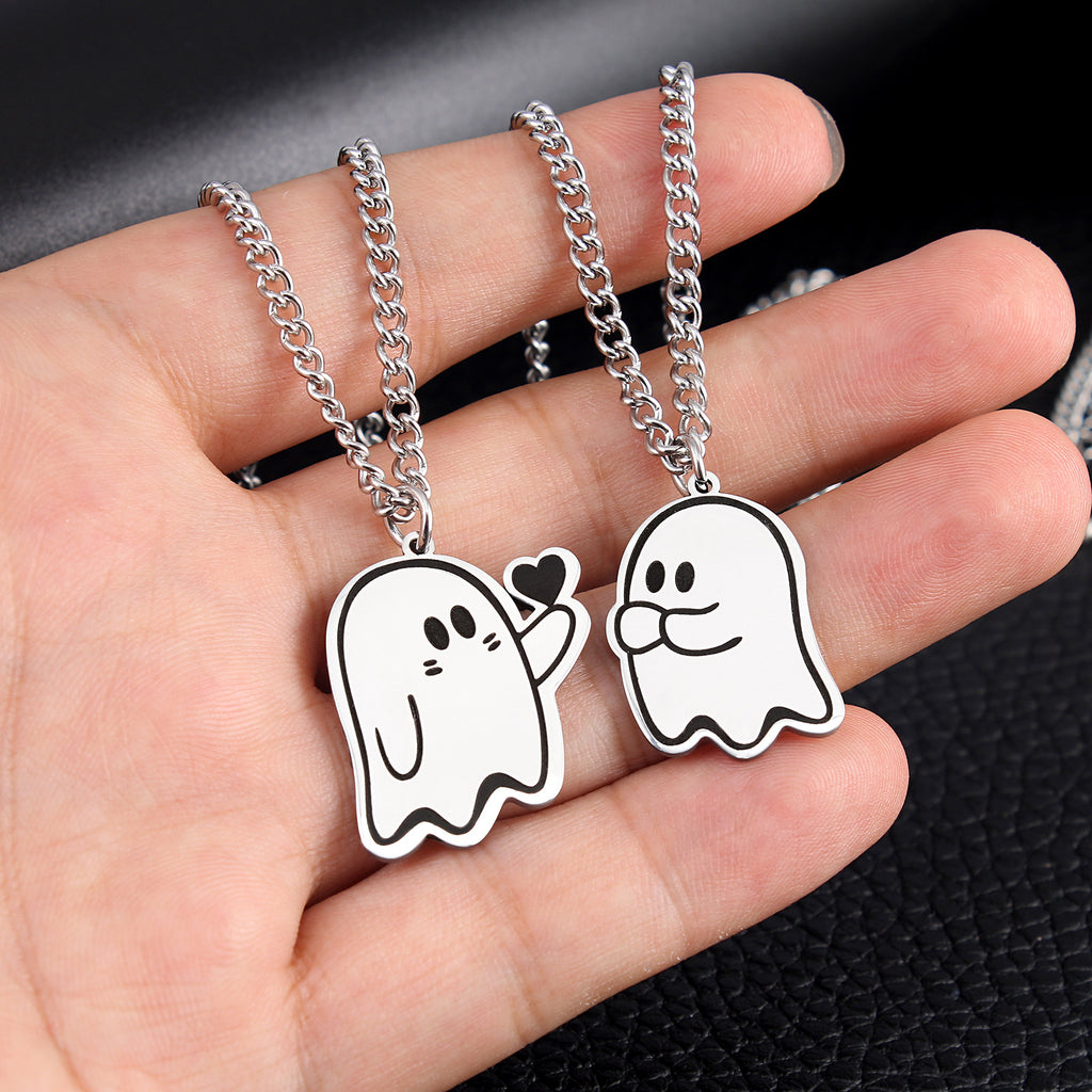 Cute Love Ghost Necklace – Χαριτωμένο Κολιέ Φαντασματάκι για Ζευγάρια & Φίλους