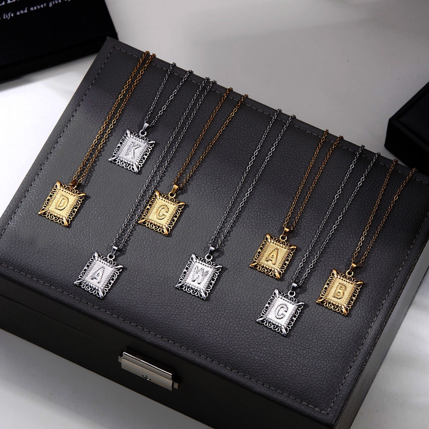 Initial Letter Necklace – Stainless Steel Alphabet Pendant