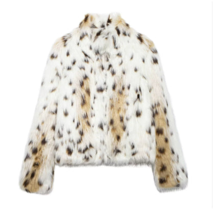 Winter Plush Coat – Warm Fluffy Lapel Jacket for Women
