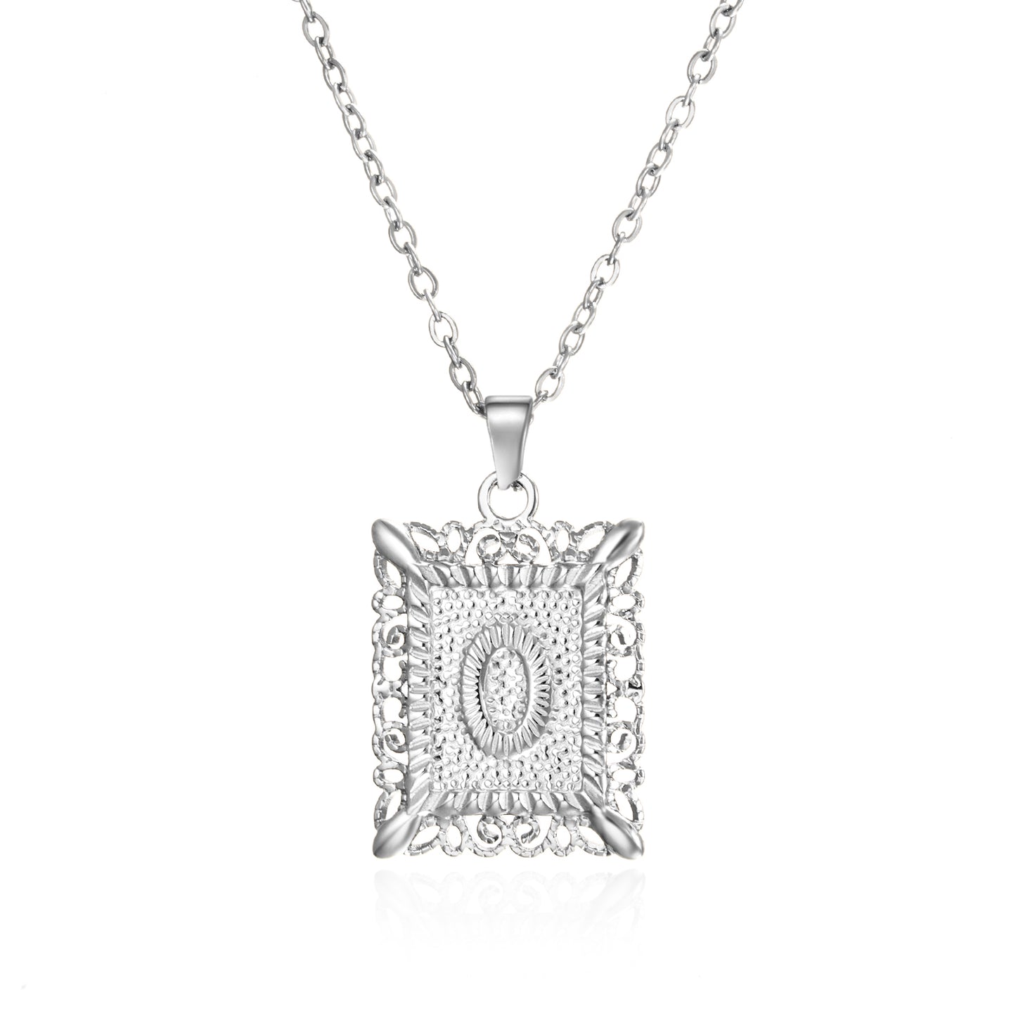 Initial Letter Necklace – Stainless Steel Alphabet Pendant