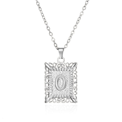 Initial Letter Necklace – Stainless Steel Alphabet Pendant