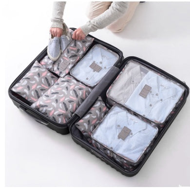 Durable Waterproof Nylon Packing Cube Travel Organizer Set (6 Pieces)