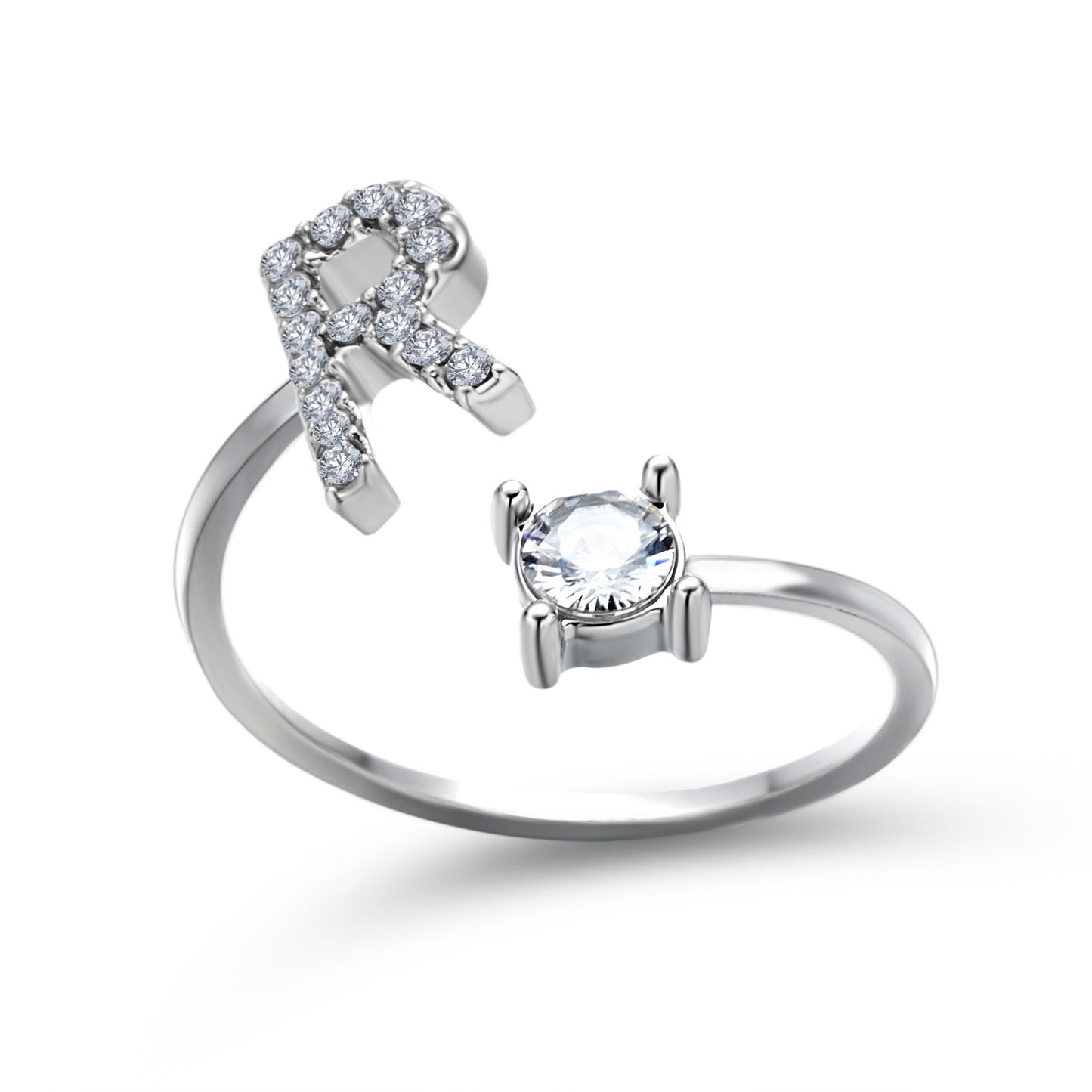 Adjustable 26 Initial Letter Ring – Elegant Fashion Jewelry for Women