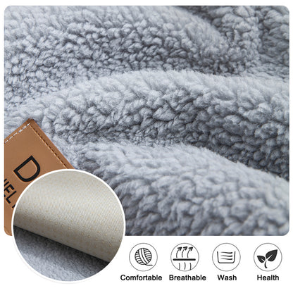 Modern Solid Color Lamb Wool Sofa Cover Anti-Slip Plush Sofa Towel