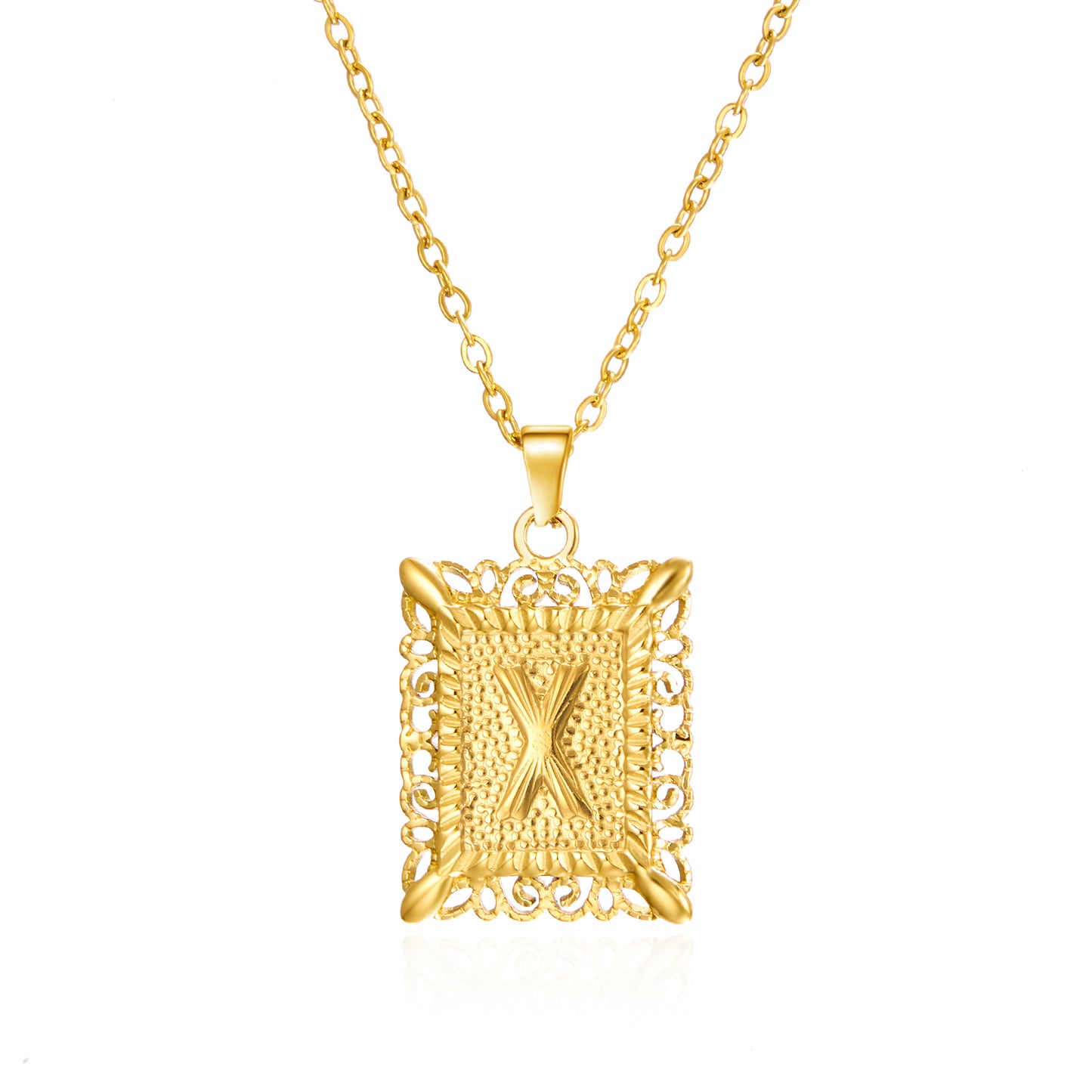 Initial Letter Necklace – Stainless Steel Alphabet Pendant