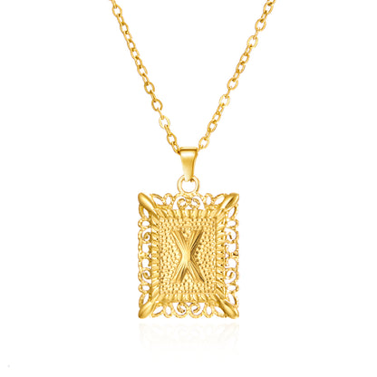 Initial Letter Necklace – Stainless Steel Alphabet Pendant