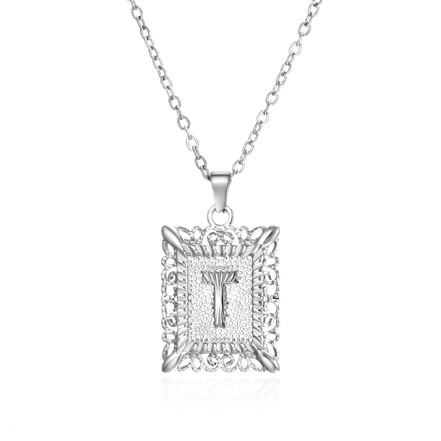 Initial Letter Necklace – Stainless Steel Alphabet Pendant