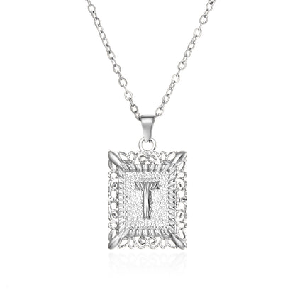 Initial Letter Necklace – Stainless Steel Alphabet Pendant