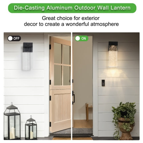 Outdoor Waterproof Clear LED Crystal Wall Light (2 Pack)