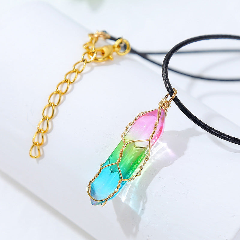 Women's Transparent Geometric Crystal Necklace – Elegant Diamond Style Jewelry