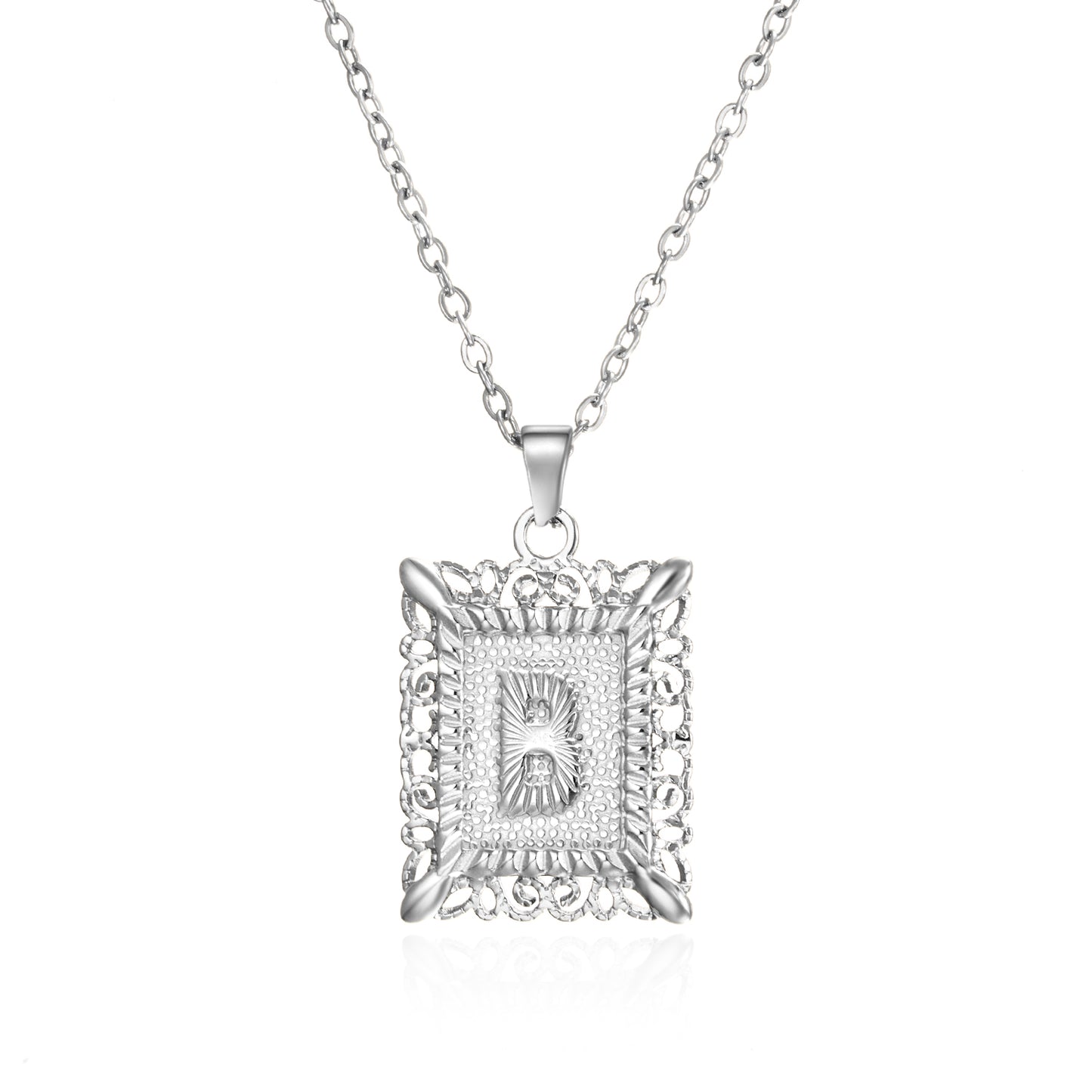 Initial Letter Necklace – Stainless Steel Alphabet Pendant