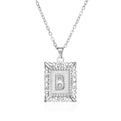 Initial Letter Necklace – Stainless Steel Alphabet Pendant