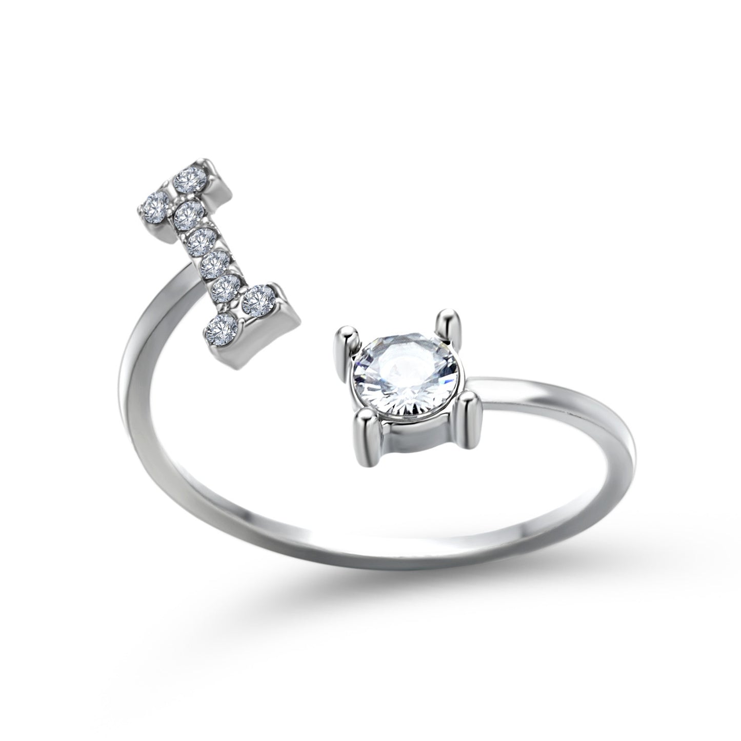 Adjustable 26 Initial Letter Ring – Elegant Fashion Jewelry for Women