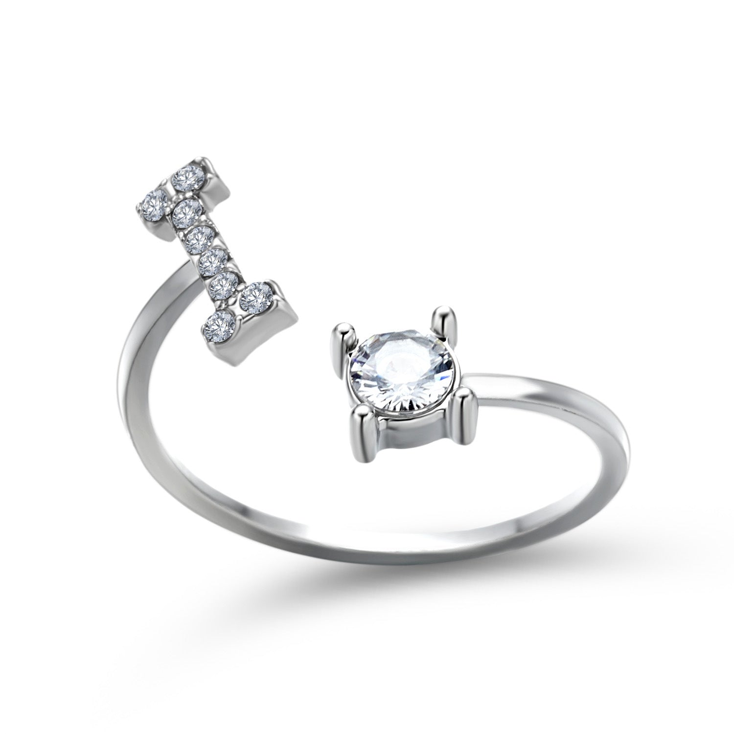 Adjustable 26 Initial Letter Ring – Δαχτυλίδι με Αρχικό Γράμμα & Zircon