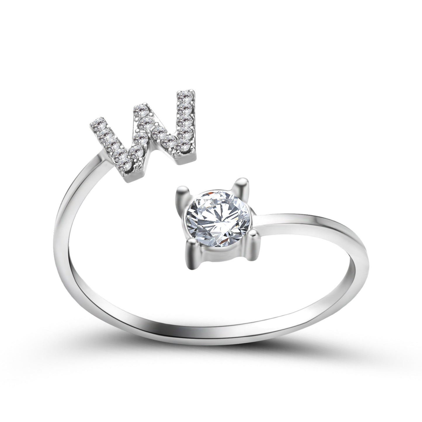 Adjustable 26 Initial Letter Ring – Elegant Fashion Jewelry for Women